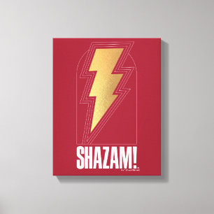 SHAZAM! Fury of the Gods   Blixt Bolt Badge Canvastryck