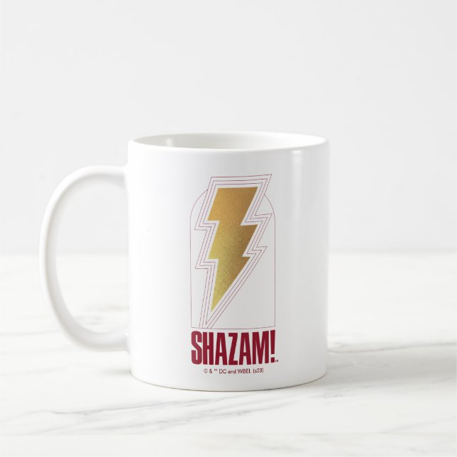 SHAZAM! Fury of the Gods | Blixt Bolt Badge Kaffemugg (Vänster)