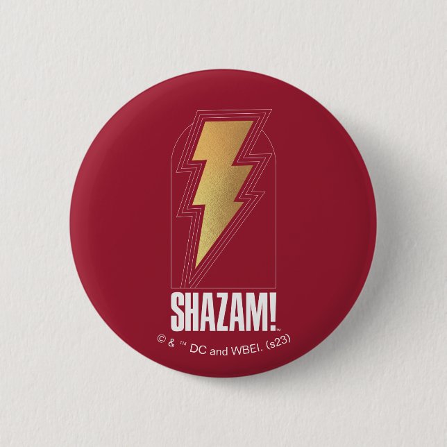 SHAZAM! Fury of the Gods | Blixt Bolt Badge Knapp (Framsida)