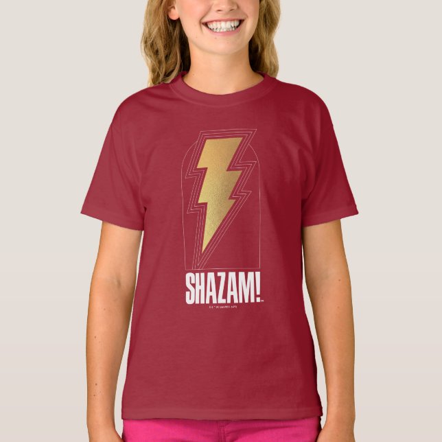 SHAZAM! Fury of the Gods | Blixt Bolt Badge T Shirt (Framsida)
