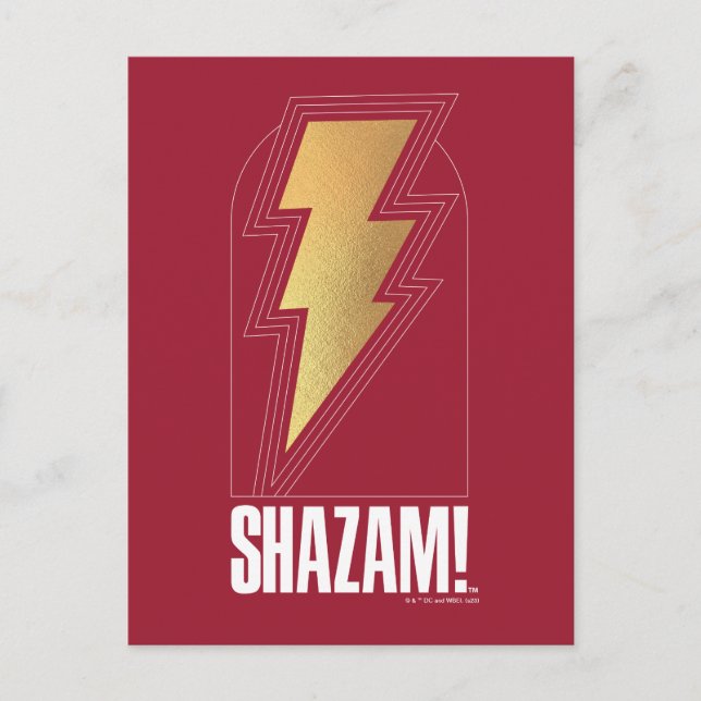 SHAZAM! Fury of the Gods | Blixt Bolt Badge Vykort (Framsida)