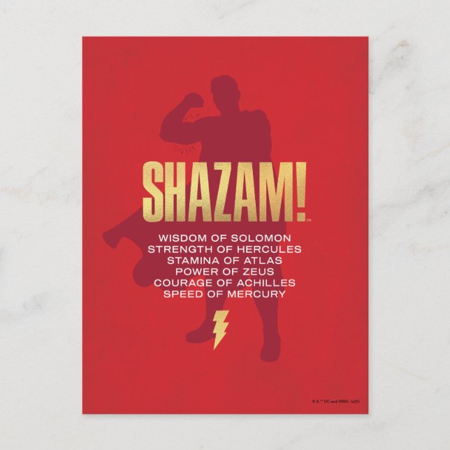 SHAZAM! Fury of the Gods | Flexing Silhouette Vykort (Framsida)