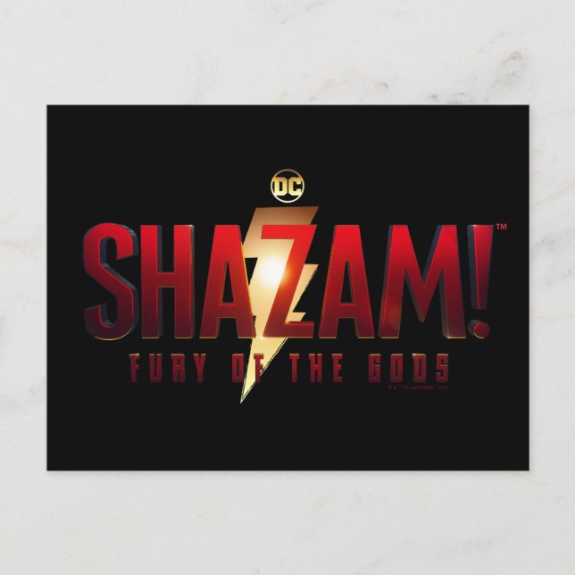 SHAZAM! Fury of the Gods | Fury of the Gods-logoty Vykort (Framsida)