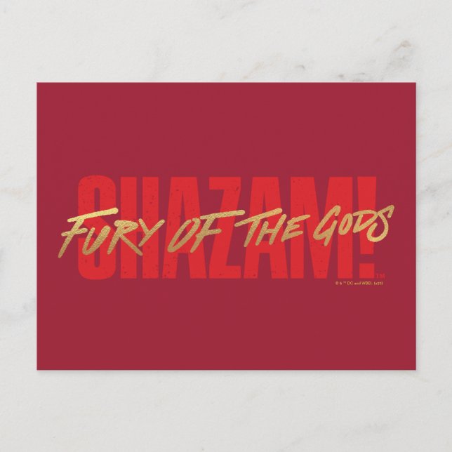SHAZAM! Fury of the Gods | Logotyp med gyllene mar Vykort (Framsida)