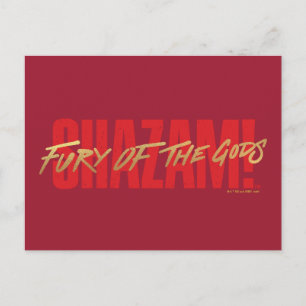 SHAZAM! Fury of the Gods Logotyp med gyllene mar Vykort