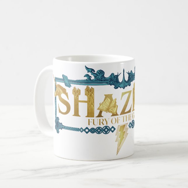SHAZAM! Fury of the Gods | Mytisk Logotyp Kaffemugg (Framsida vänster)