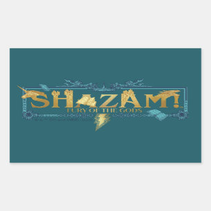 SHAZAM! Fury of the Gods Mytisk Logotyp Rektangulärt Klistermärke