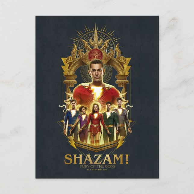 SHAZAM! Fury of the Gods | Ornamenterad SHAZAMily  Vykort (Framsida)
