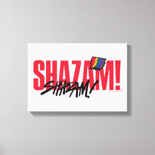 SHAZAM! Fury of the Gods Rainbow Bolts Logotyp Canvastryck