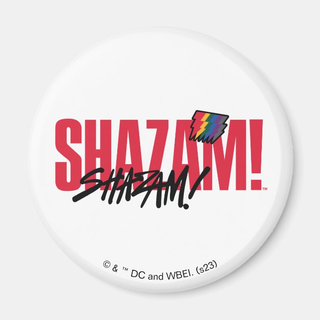 SHAZAM! Fury of the Gods | Rainbow Bolts Logotyp Magnet (Framsidan)