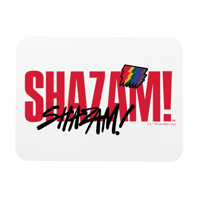 SHAZAM! Fury of the Gods | Rainbow Bolts Logotyp Magnet (Horisontell)