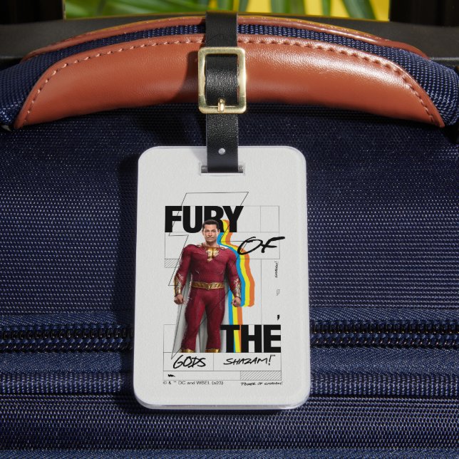SHAZAM! Fury of the Gods | Retro Album Stil Art Bagagebricka (Framsida Insitu 2)