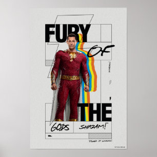 SHAZAM! Fury of the Gods   Retro Album Stil Art Poster