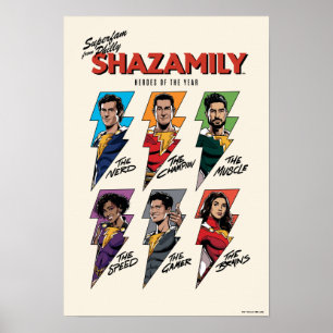 SHAZAM! Fury of the Gods SHAZAMily Tecknad Bolts Poster