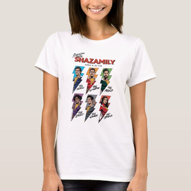 SHAZAM! Fury of the Gods | SHAZAMily Tecknad Bolts T Shirt (Framsida)