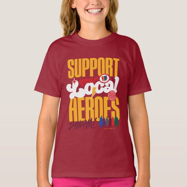 SHAZAM! Fury of the Gods | Stöd till lokala hjälta T Shirt (Framsida)