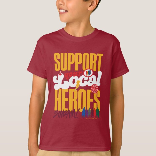 SHAZAM! Fury of the Gods | Stöd till lokala hjälta T Shirt (Framsida)