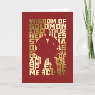 SHAZAM! grafisk guld- typografi för kapaciteter Kort