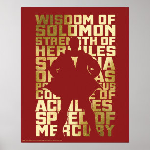 SHAZAM! grafisk guld- typografi för kapaciteter Poster