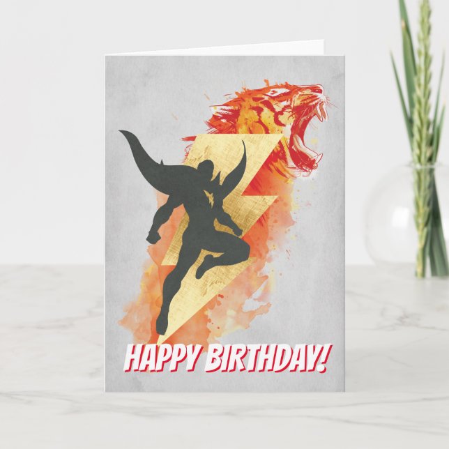 SHAZAM! grafiska | Shazam tiger & blixt Kort (Framsida)