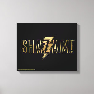 SHAZAM! guld- logotyp Canvastryck