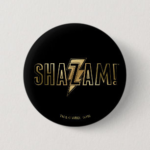 SHAZAM! guld- logotyp Knapp