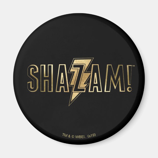 SHAZAM! | GULD LOGOTYP MAGNET (Framsidan)