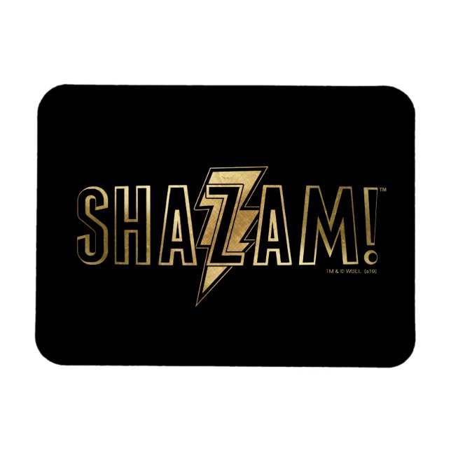 SHAZAM! | GULD LOGOTYP MAGNET (Horisontell)