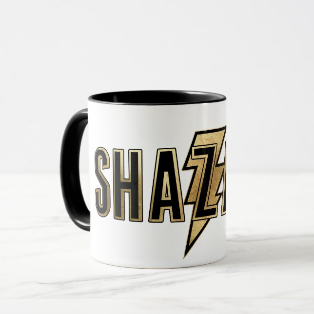 SHAZAM! | GULD LOGOTYP MUGG (Framsida vänster)