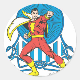 SHAZAM i stridsläge Runt Klistermärke