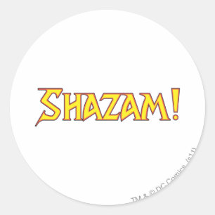 Shazam Logotyp Gult/Red Runt Klistermärke