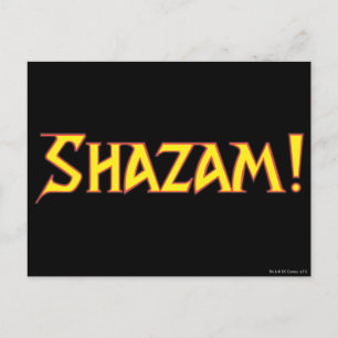 Shazam Logotyp Gult/Red Vykort