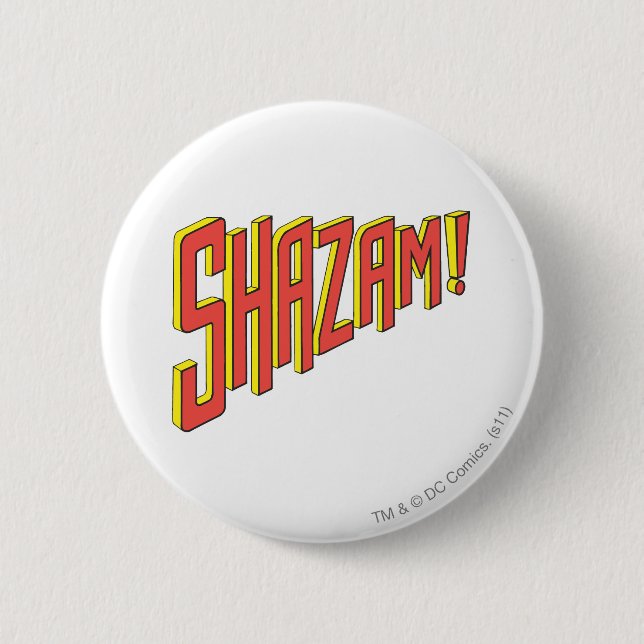 Shazam Logotyp Red/Gult Knapp (Framsida)