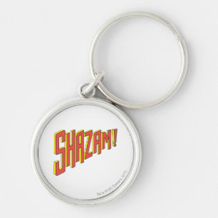 Shazam Logotyp Red/Gult Rund Silverfärgad Nyckelring