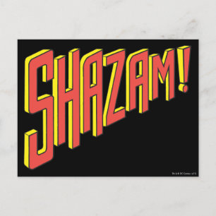 Shazam Logotyp Red/Gult Vykort