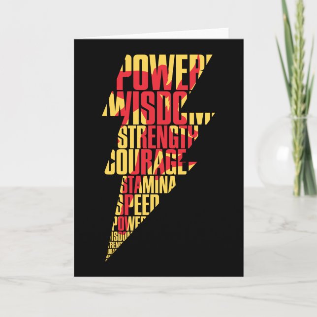 SHAZAM! | Shazam Abilities Lightning Graphic Kort (Framsida)