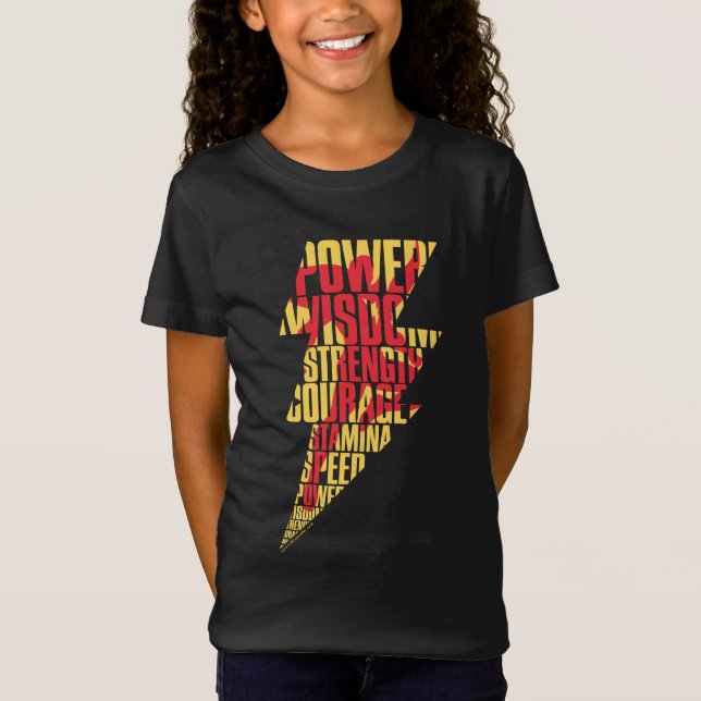 SHAZAM! | Shazam Abilities Lightning Graphic T Shirt (Framsida)