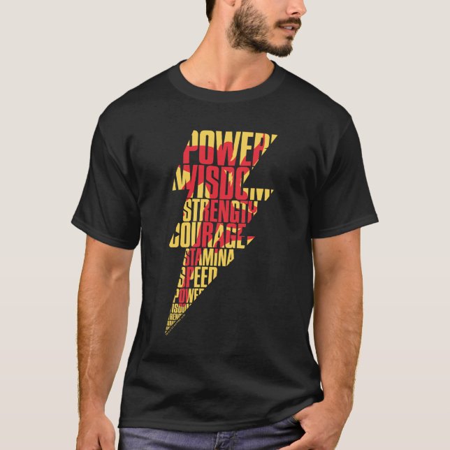 SHAZAM! | Shazam Abilities Lightning Graphic T Shirt (Framsida)