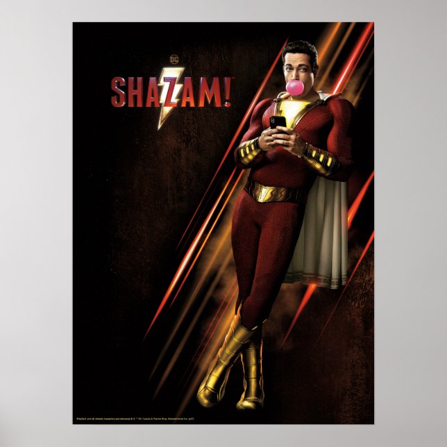 SHAZAM! | Shazam Blowing Bubble Gum Poster (Framsidan)