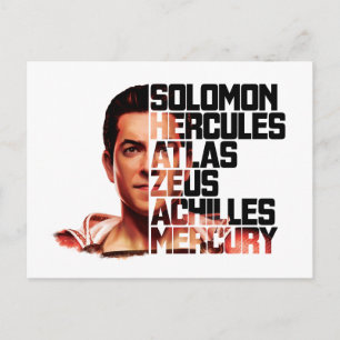 SHAZAM!   Shazam Closeup Acronym Graphic Vykort