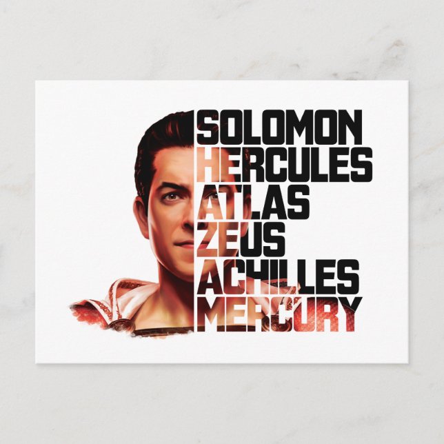 SHAZAM! | Shazam Closeup Acronym Graphic Vykort (Framsida)