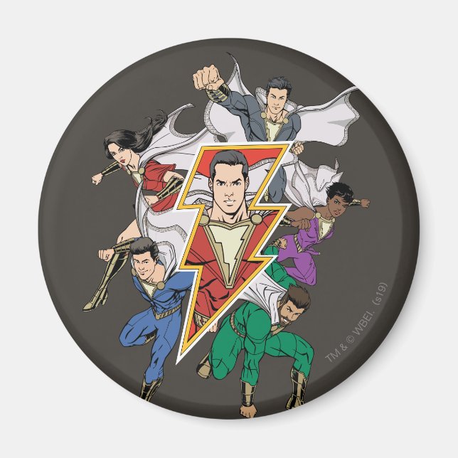 SHAZAM! | Shazam Family Graphic Magnet (Framsidan)