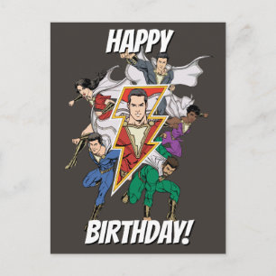SHAZAM! Shazam Family Graphic Vykort