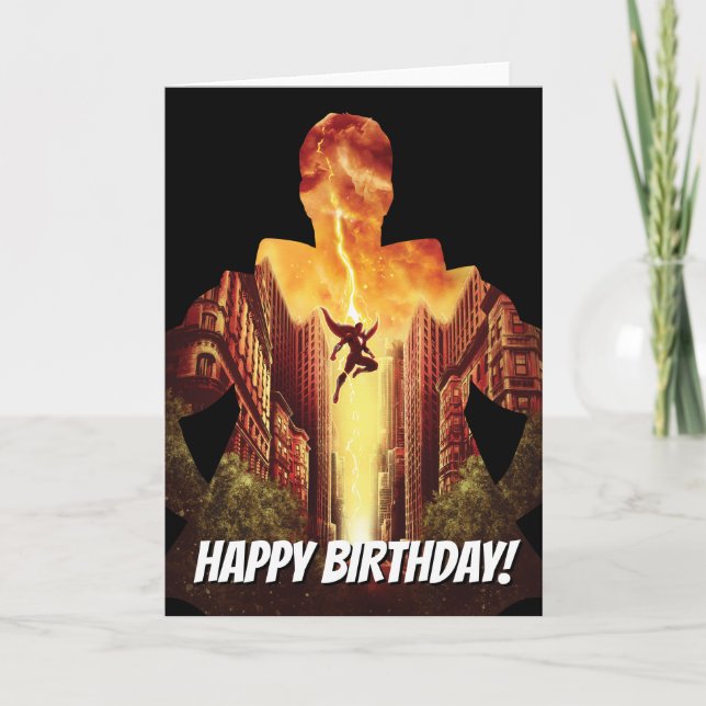 SHAZAM! | Shazam solnedgångSilhouette Kort (Framsida)