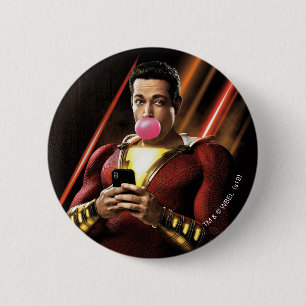 SHAZAM! Shazam som blåser bubbelgum Knapp