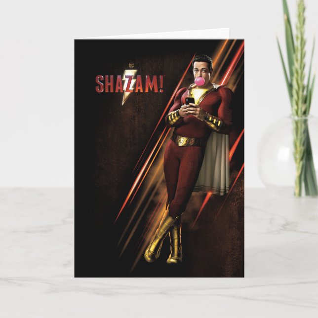 SHAZAM! | Shazam som blåser bubbelgum Kort (Framsida)