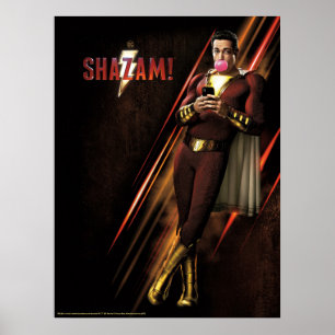 SHAZAM! Shazam som blåser bubbelgum Poster