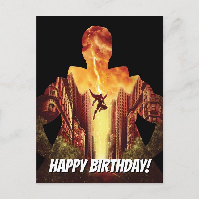 SHAZAM! | Shazam Sunset Silhouette Vykort (Framsida)