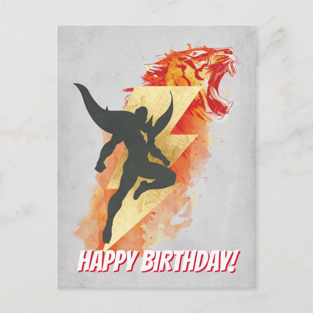 SHAZAM! | Shazam Tiger & Lightning Graphic Vykort (Framsida)