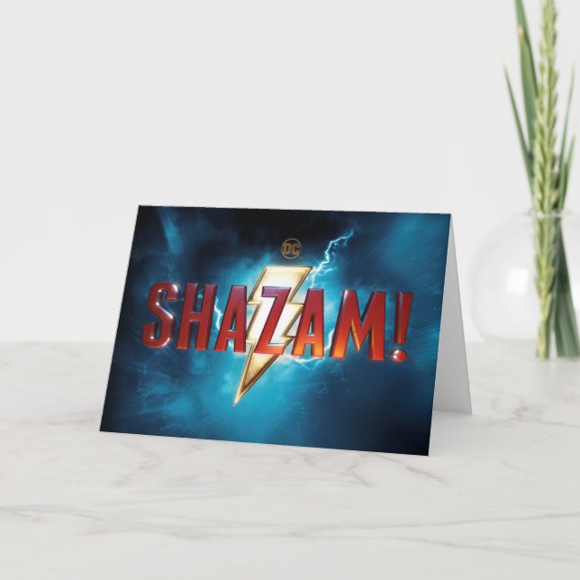 SHAZAM! | Teaterisk Logotyp Kort (Framsida)